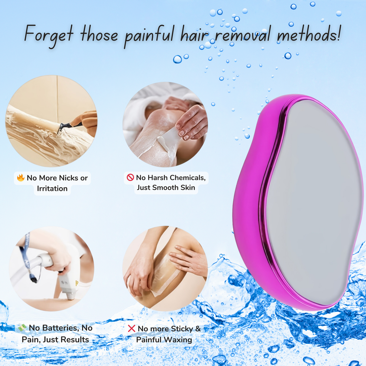 ✨ SmoothErase™ Crystal Hair & Skin Smoother – Painless Hair Removal + Gentle Exfoliation