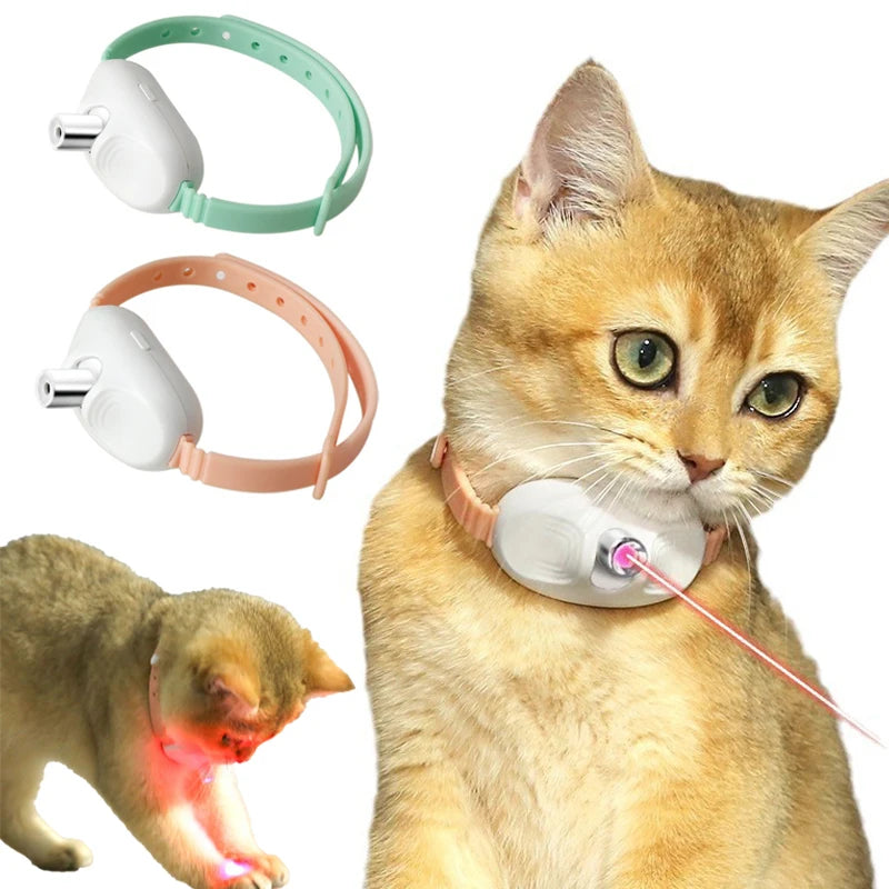PouncePlay™ Smart Laser Collar – Hands-Free Fun for Cats