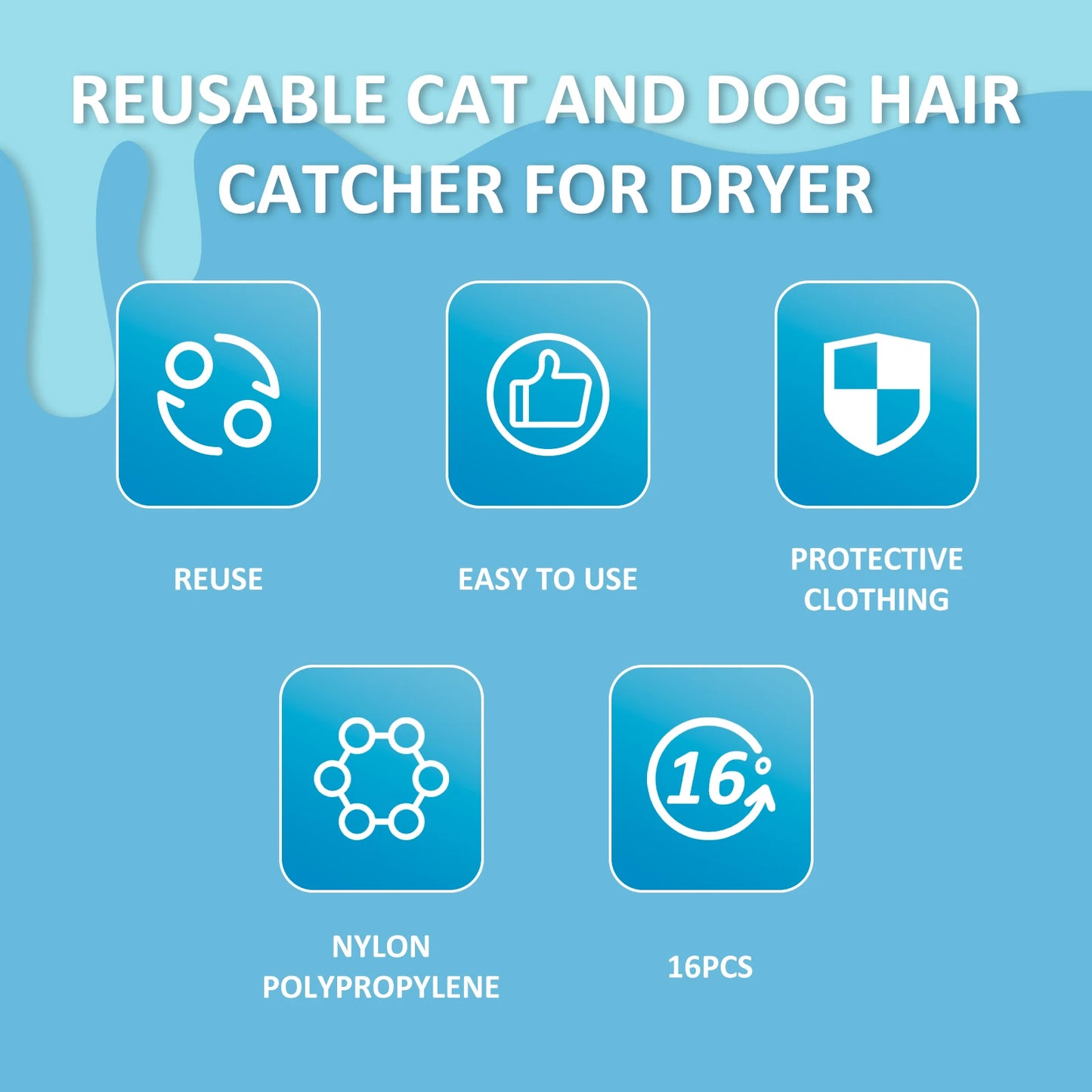 FurFloat™ Reusable Laundry Pet Hair Remover Balls (16-Pack)